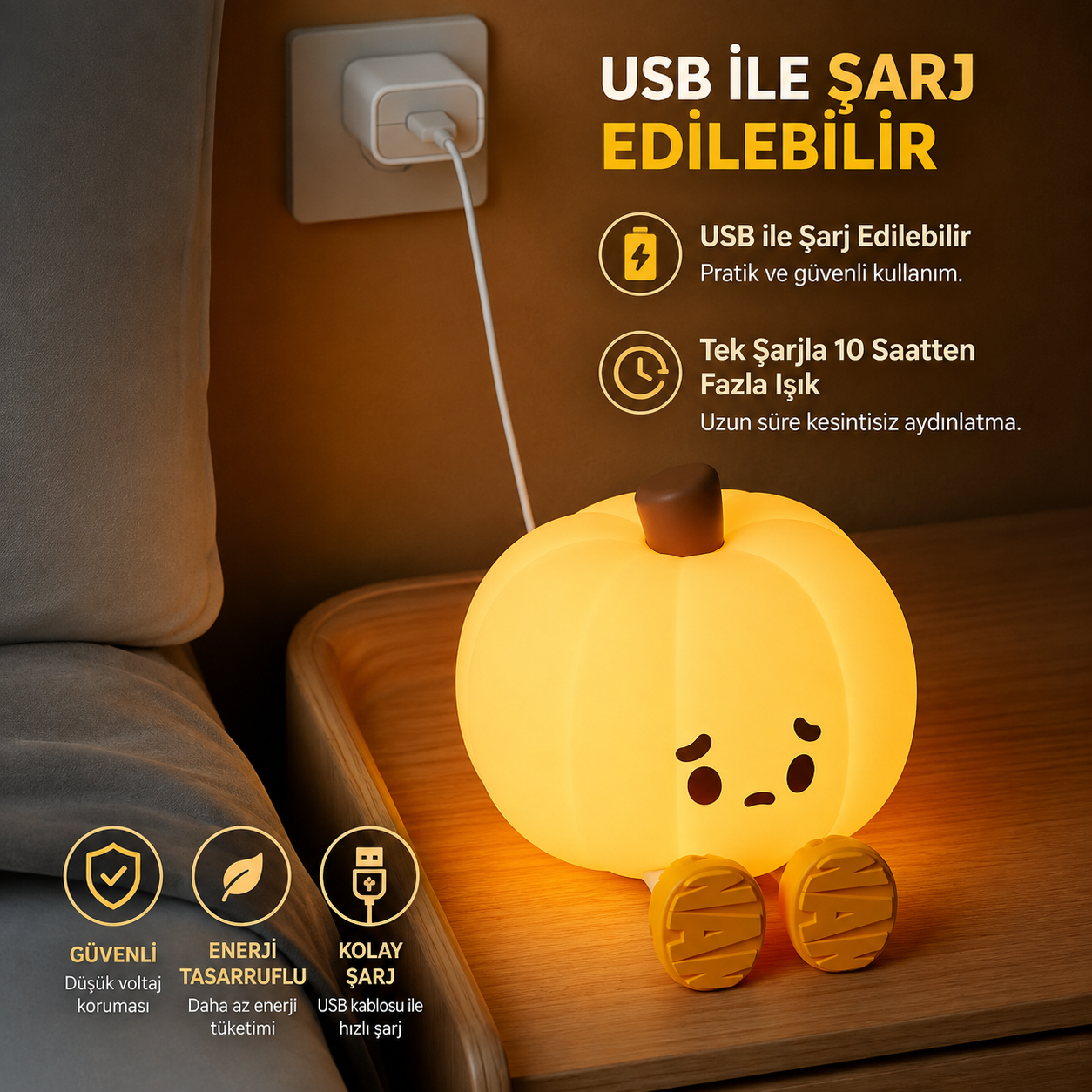 Tatlı Rüyaların Yeni Balkabağı Işık Arkadaşı 🌙✨