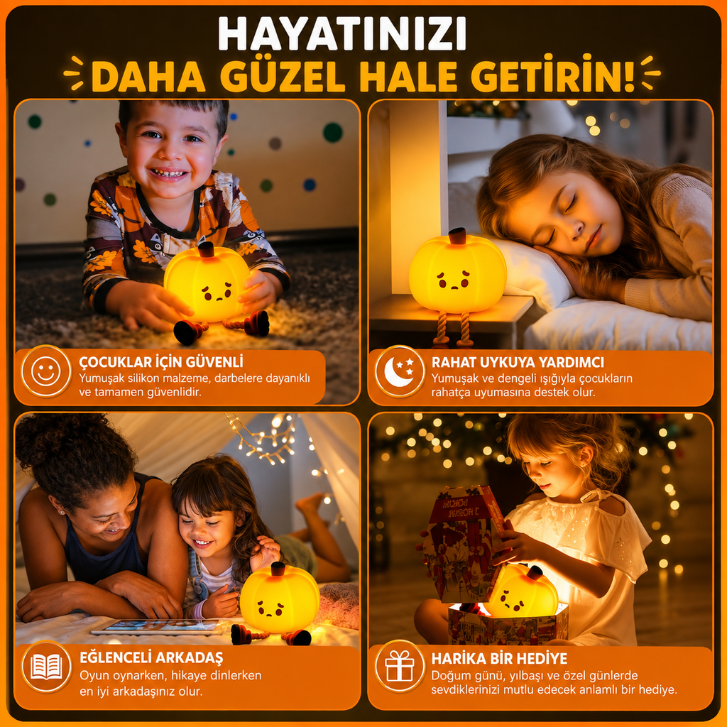 Tatlı Rüyaların Yeni Balkabağı Işık Arkadaşı 🌙✨